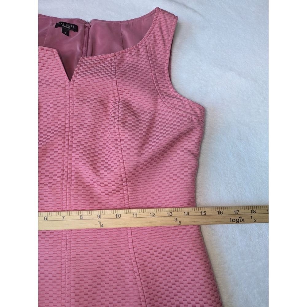 Talbots Cotton Silk Sleeveless Pink Dress Size 6 Knee Length Lined Sheath Career - Picture 5 of 10